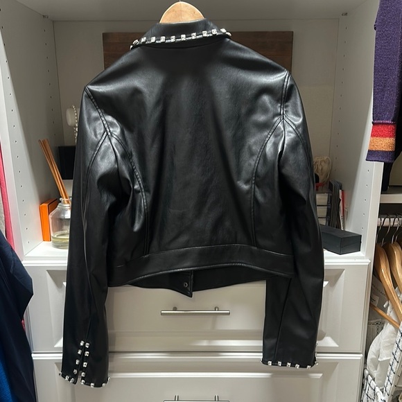 Twinset Actitude Black Faux Leather Jacket - Picture 9 of 10